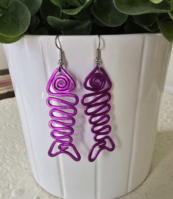 ZigFish Earrings - Fushia