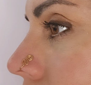 Zig spiral nose cuff- light copper