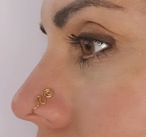 Zig spiral nose cuff- light copper