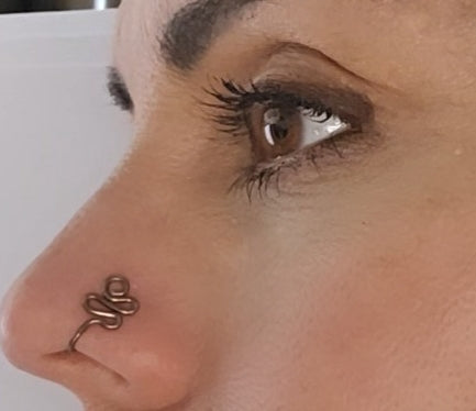 Zig nose cuff - dark rose gold