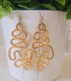 Big Scrible  Gold Earrings