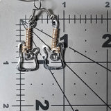 Electric guitar small earrings mix gold