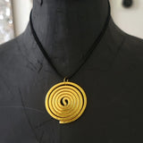 Big Spiral Pendant Deep Bright Gold