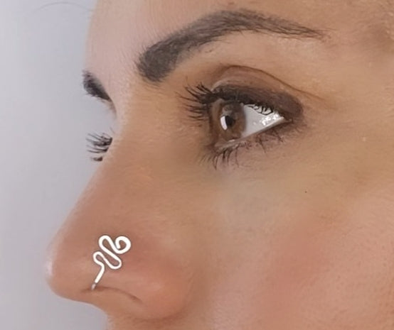 Zig nose cuff - silver