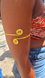 Spiral arm cuff- bright gold