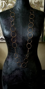 Long Loop Bronze Necklace