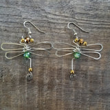 Dragonfly Earrings- Green