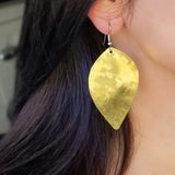 Brass W-Leaf Earrings