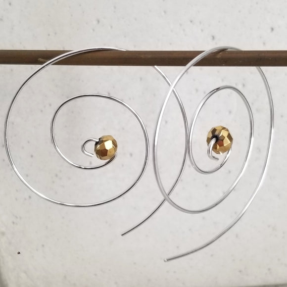 Spiral Hoop Earrings Gold