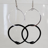 Double Hoop Silver-Black Earrings
