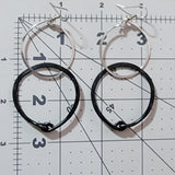 Double Hoop Silver-Black Earrings