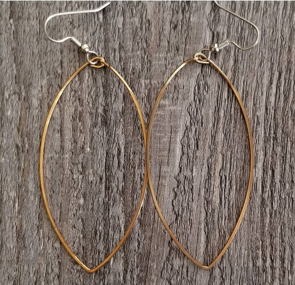 Long Bronze Hoop Earrings